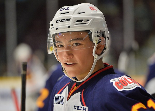 Ryan Suzuki of the Barrie Colts. Photo by Terry Wilson / OHL Images.